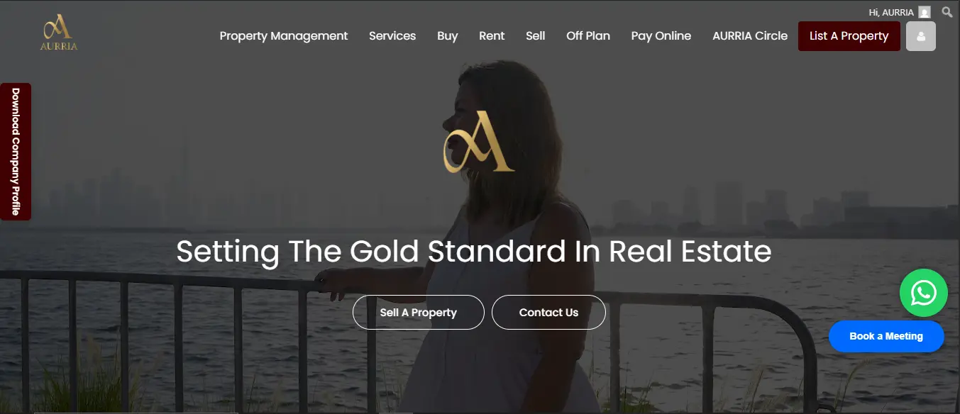 Aurria Real Estate website project
